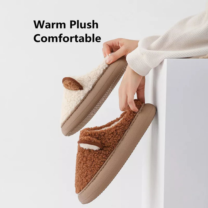 Zachte schaap pantoffels voor dames, met comfortabele plateauzool en warme voering.
