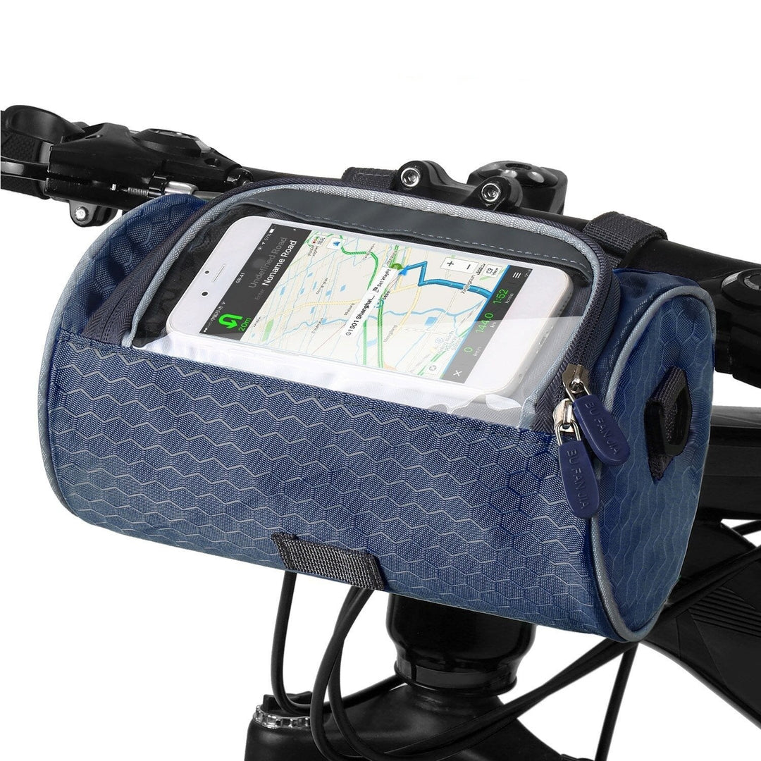 Compacte stuurtas met transparant touchscreen venster. Perfect voor je smartphone en kleine items tijdens het fietsen.