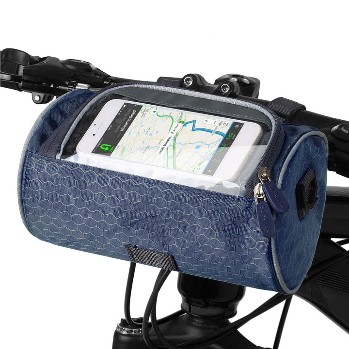 Compacte stuurtas met transparant touchscreen venster. Perfect voor je smartphone en kleine items tijdens het fietsen.