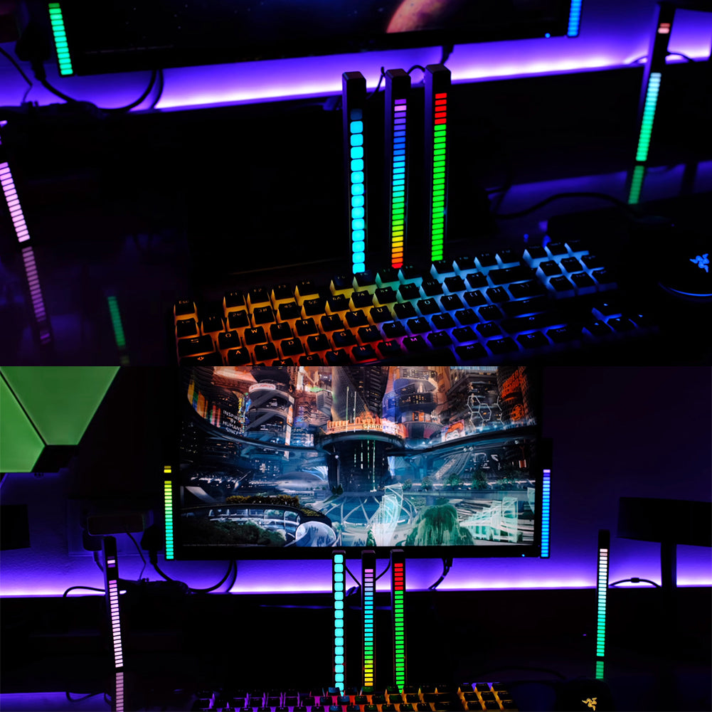 RGB LED lichtbalk, usb oplaadbaar, sfeervolle verlichting voor gaming setup. Verbetert muziek- en game-ervaring.