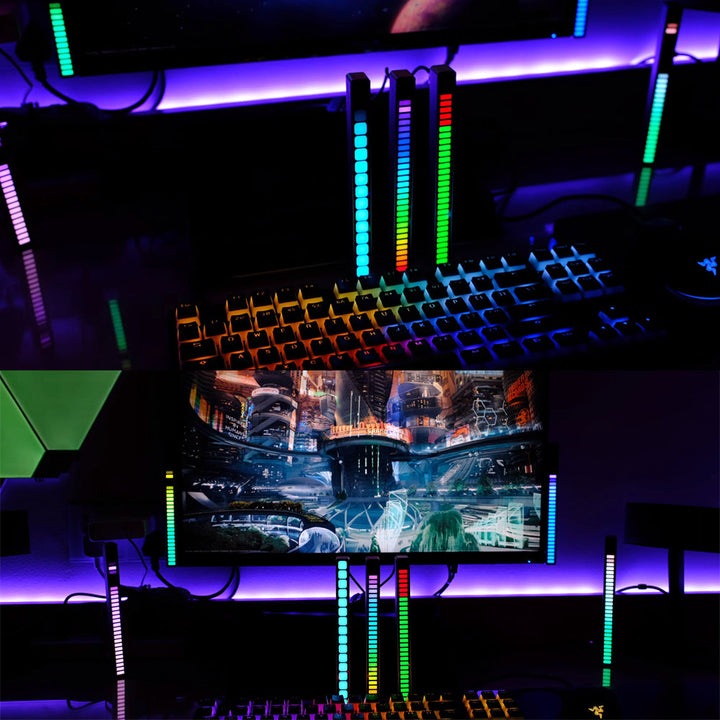 RGB LED lichtbalk, usb oplaadbaar, sfeervolle verlichting voor gaming setup. Verbetert muziek- en game-ervaring.
