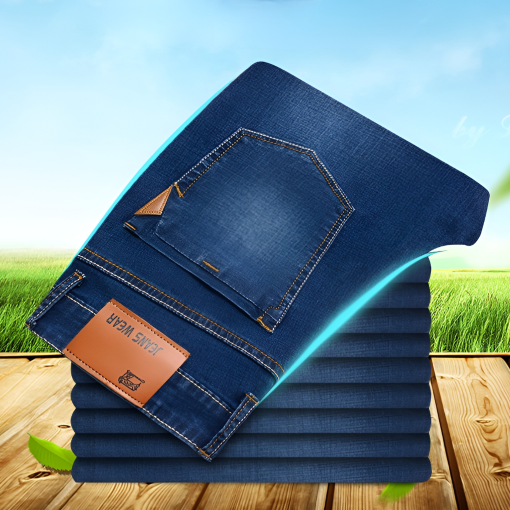 Stijlvolle heren jeans met rechte pijpen, veelzijdig en tijdloos, geschikt voor elke casual outfit.