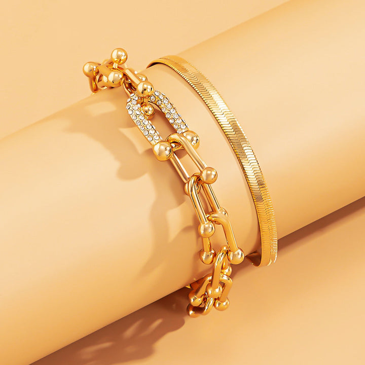Verstelbare zilverkleurige schakelarmbanden set voor vrouwen, een stijlvolle modeaccessoire.