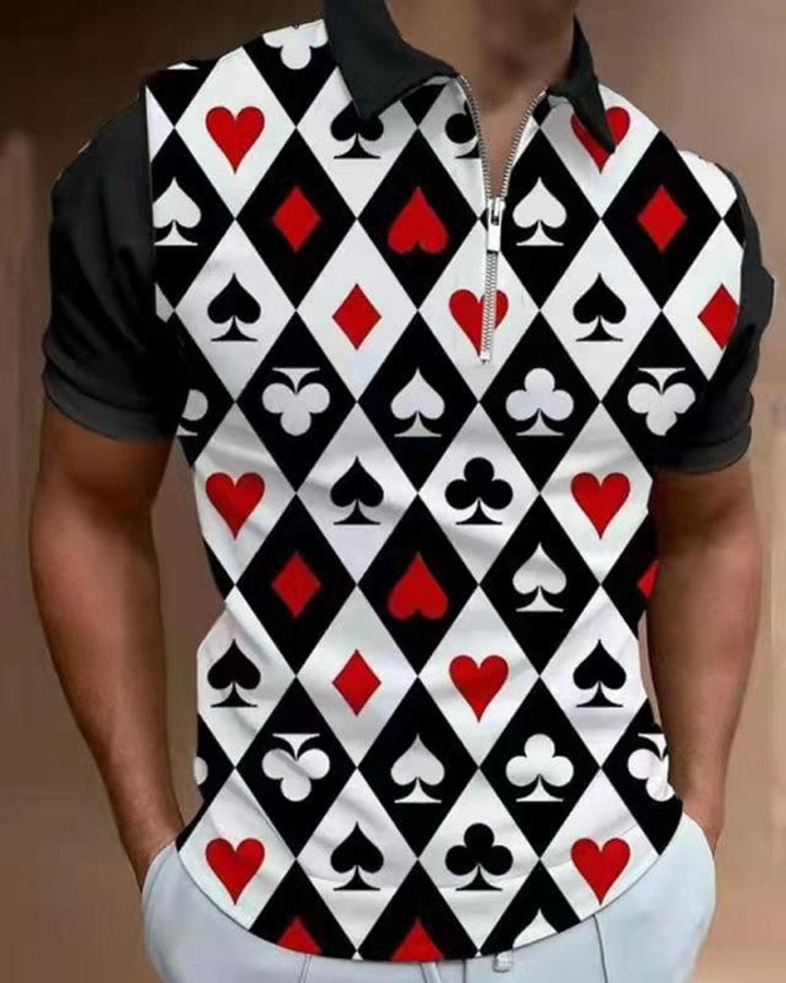 Moderne herenpolo met rits, korte mouwen en comfortabele pasvorm. Perfect shirt voor zomerse casual outfits.
