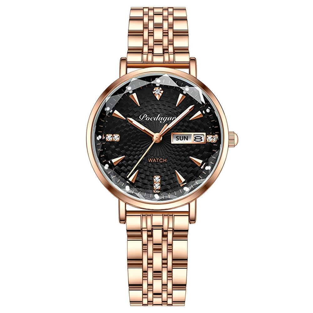 Trendy zwart CoolWatch™ dameshorloge. Stijlvol modeaccessoire voor vrouwen met tijdloos design.
