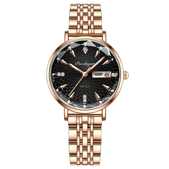 Trendy zwart CoolWatch™ dameshorloge. Stijlvol modeaccessoire voor vrouwen met tijdloos design.