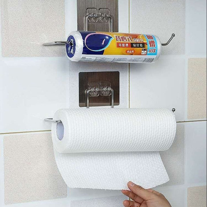 Dubbele RVS keukenrolhouder set. Ideaal voor het netjes opbergen van keukenpapier, voor een opgeruimde en moderne keuken.
