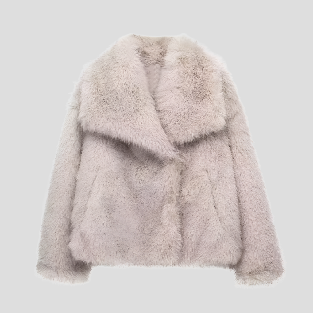 Stijlvolle imitatiebontjas voor dames, warm en modieus voor de winter.