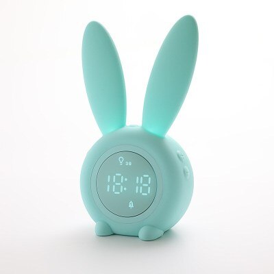 Groen licht van de konijn slaaptrainer, een wake-up light voor kinderen en beter slaapritme.