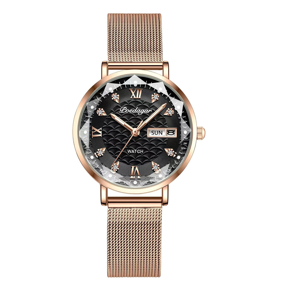 CoolWatch™ dameshorloge in rosegoud. Perfect cadeau en stijlvol modeaccessoire met trendy en tijdloos design.