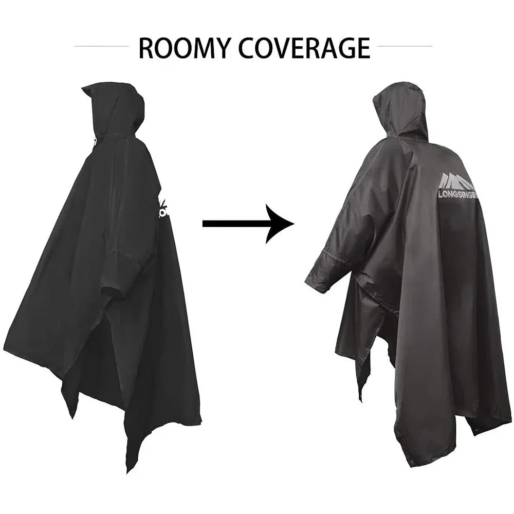 SANDSBERGORIGINALS 3-in-1 regenponcho: lichtgewicht, waterdicht en multifunctioneel voor outdoor.