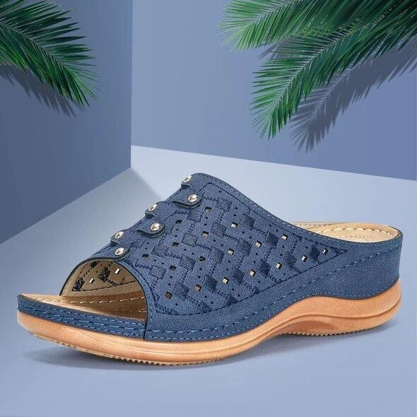 Ademende dames instappers, orthopedische sandalen met comfortabele voetsteun. Ideaal voor lente en zomer, antislip zool.