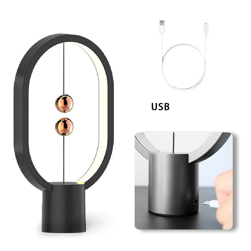 Moderne design tafellamp met zwevend licht, USB-aansluiting. Perfecte sfeerverlichting voor elke kamer.