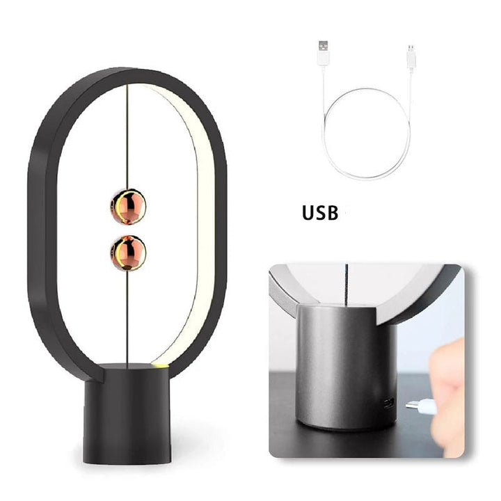 Moderne design tafellamp met zwevend licht, USB-aansluiting. Perfecte sfeerverlichting voor elke kamer.