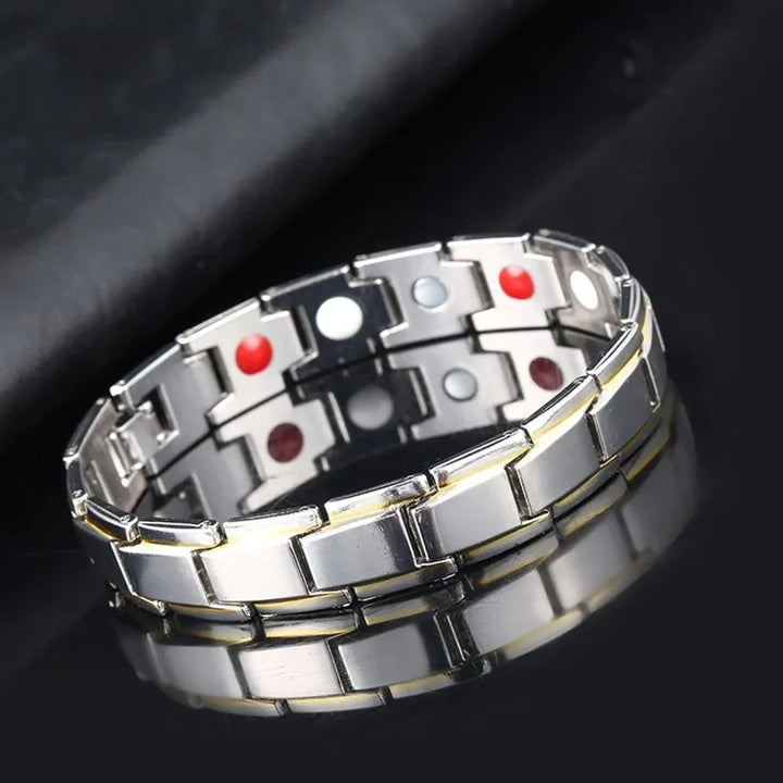 Roestvrijstalen magnetische armband, unisex, voor bloedcirculatie & pijnverlichting.