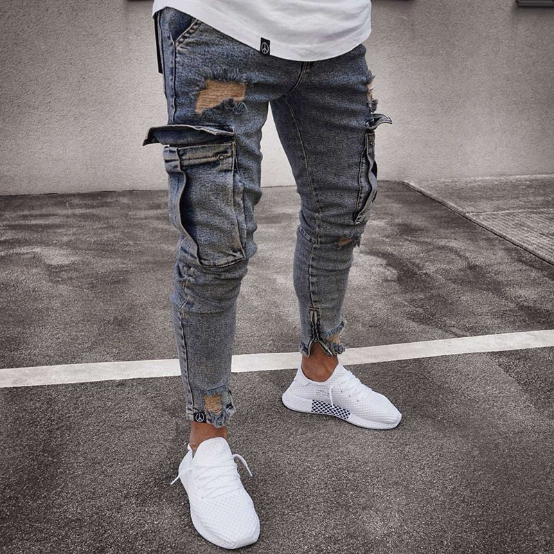 Heren cargo broek in streetwear stijl. Comfortabele, veelzijdige broek voor een trendy casual look.