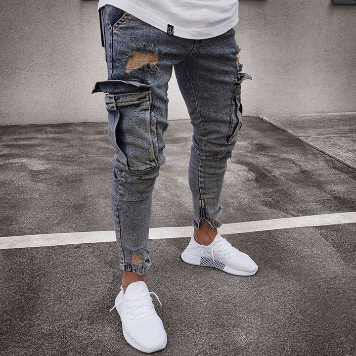 Heren cargo broek in streetwear stijl. Comfortabele, veelzijdige broek voor een trendy casual look.
