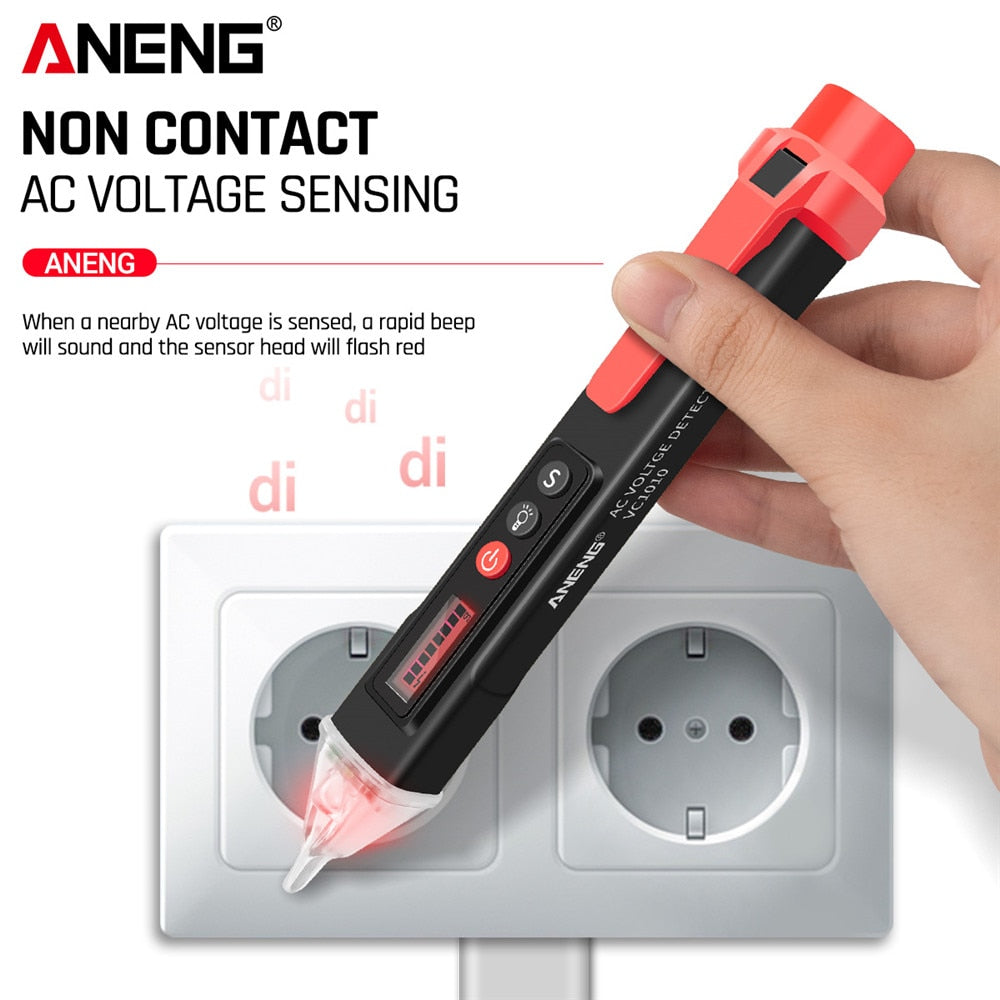 Elektronische spanningsmeter pen voor professionals en dhz'ers. Detecteert AC/DC spanning contactloos en veilig.