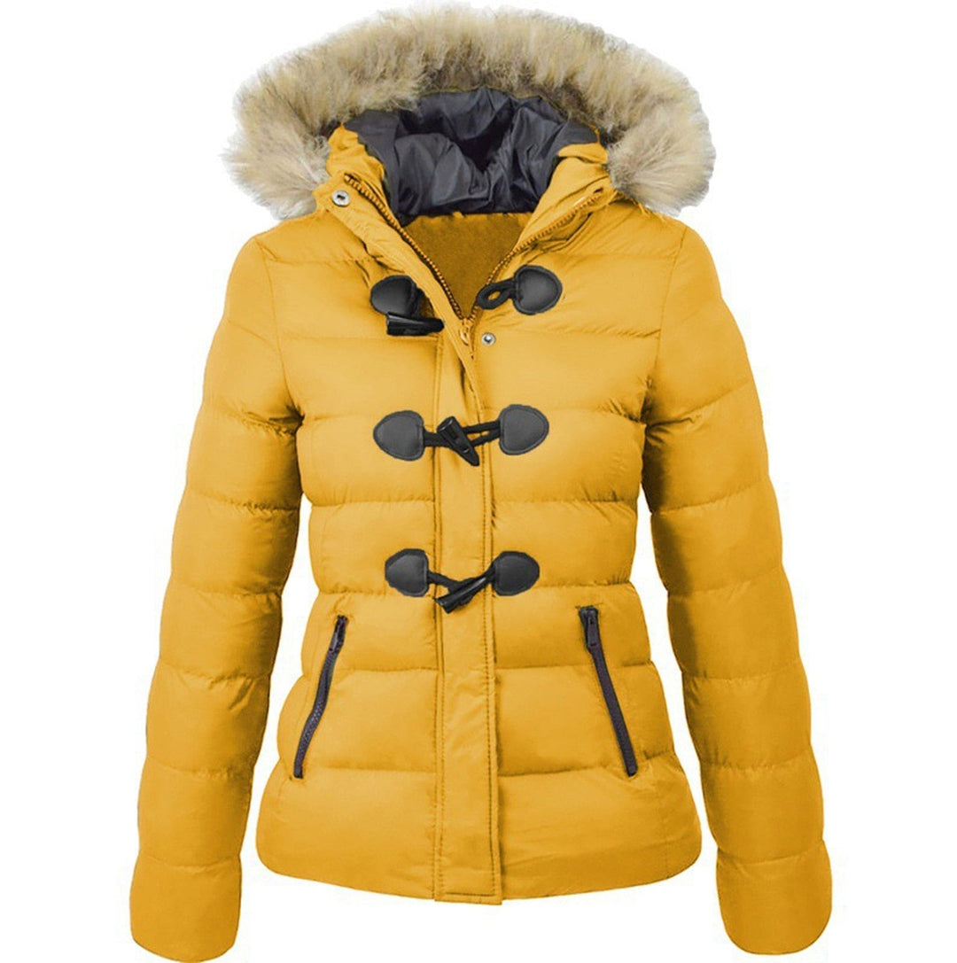 Warme dames winterjas met stijlvolle kraag, ideaal voor koude dagen. Comfortabele bovenkleding.
