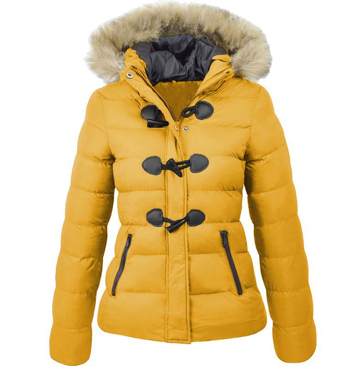 Warme dames winterjas met stijlvolle kraag, ideaal voor koude dagen. Comfortabele bovenkleding.