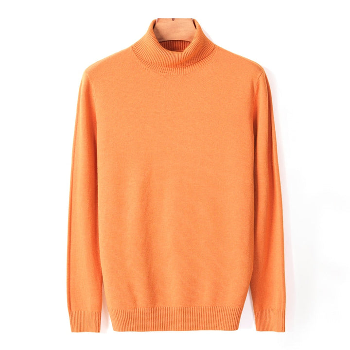 Diepzwarte heren coltrui, een tijdloze klassieker voor stijlvolle herenkleding.