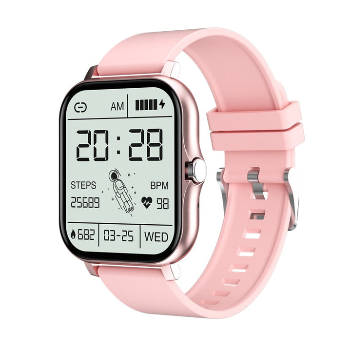 Gouden dames smartwatch, RoboWatch met stijlvol design en geavanceerde gezondheidsmetingen.