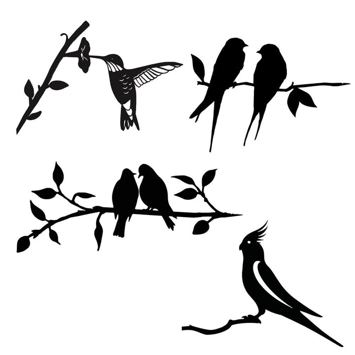 Duurzaam metalen vogel silhouet. Weerbestendige tuindecoratie voor langdurig buitenplezier.