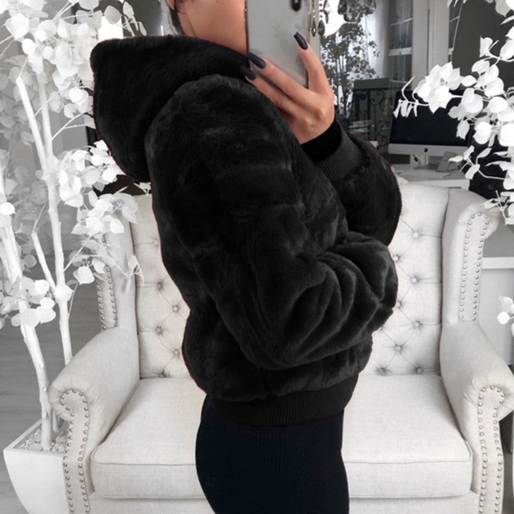 Damesvest met capuchon, ultiem zacht en warm, comfortabele winterkleding.