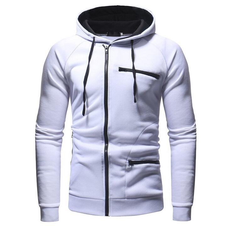 Heren hoodie met rits, comfortabel polyester vest, ideale casual kleding en jas voor elke dag.