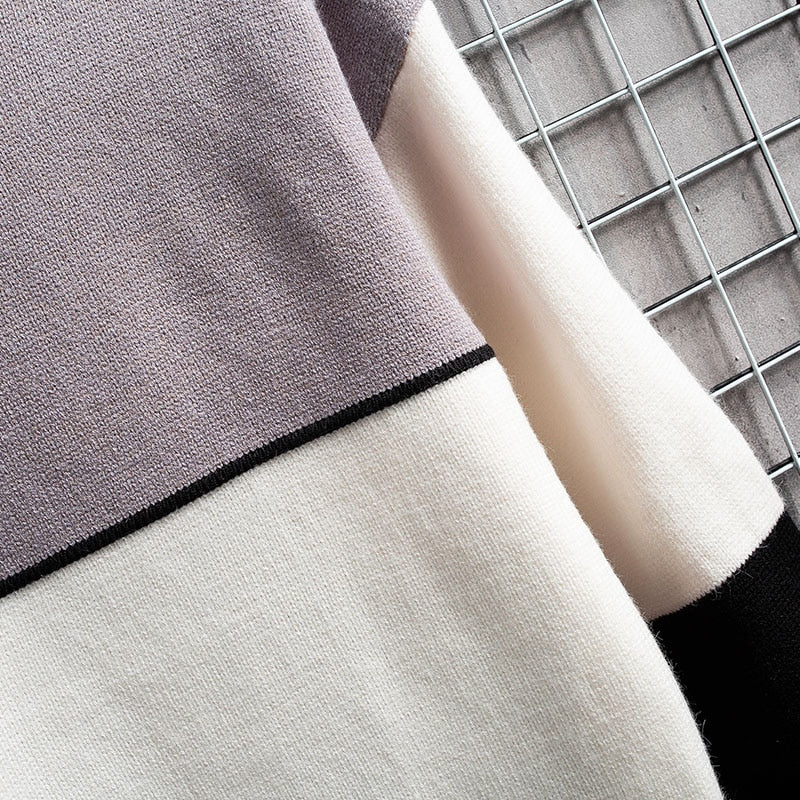 Unieke patchwork heren sweater; warme winter trui voor mannen met casual, comfortabele stijl.