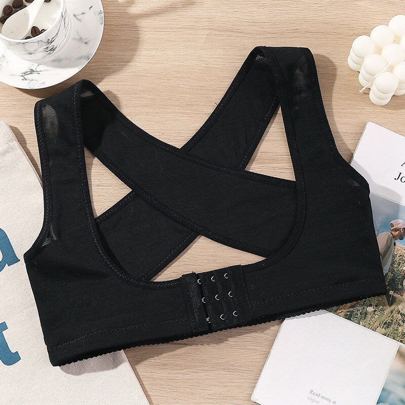 Vrouwen houdingscorrector voor een elegantere houding, vermindert bultruggen discreet en comfortabel.