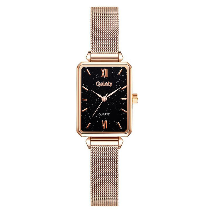 Luxe rechthoekig dameshorloge, goudkleurig met strak design, de perfecte accessoire voor dames.