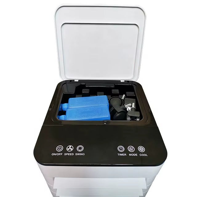Stijlvolle raamloze airconditioner met modern design, effectieve koeling zonder installatie.