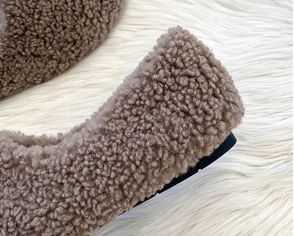Blauwe winter ballerina's, comfortabele damesschoenen met zachte voering.