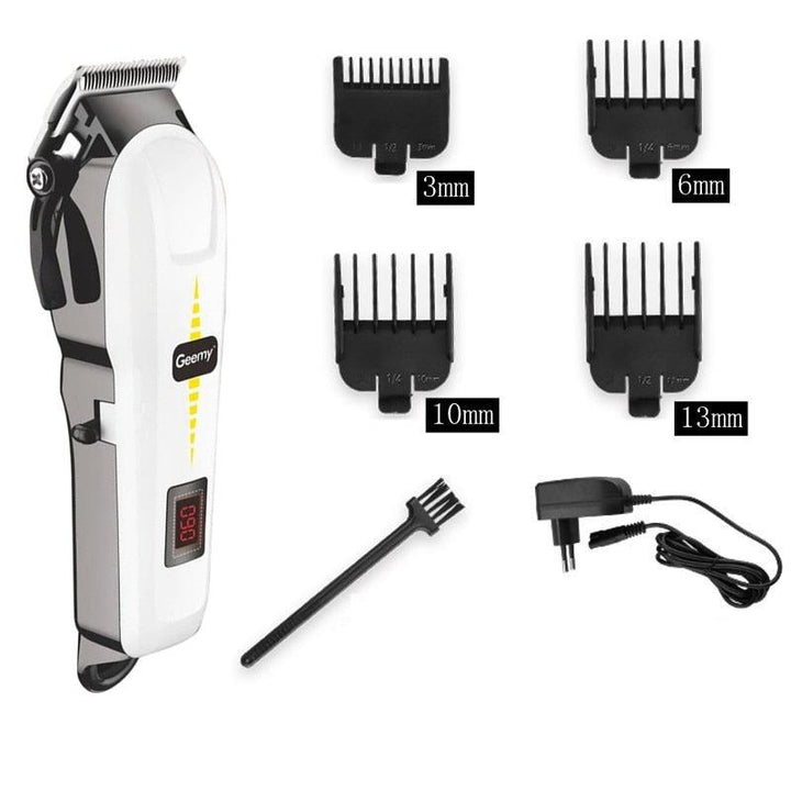 Compacte draadloze haartrimmer en baardtondeuse, perfect voor thuisgebruik en professionele stylingresultaten.