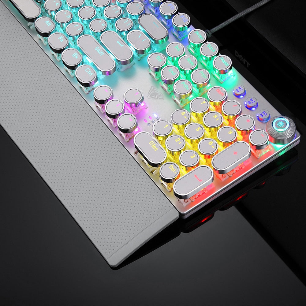 Detail van Mechanisch Toetsenbord Punk met responsieve Blue Switches voor een superieur typegevoel.