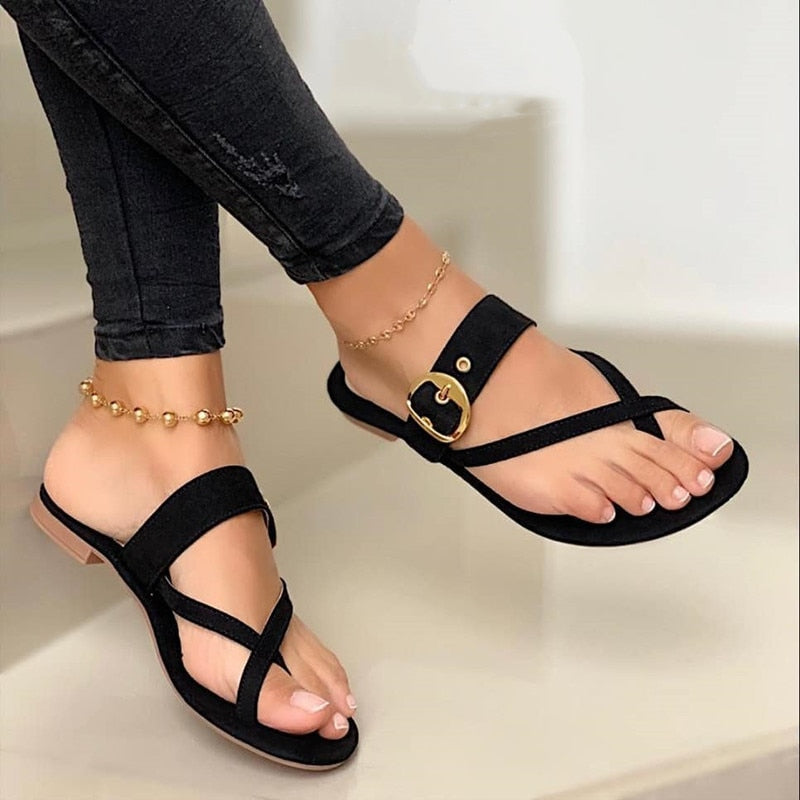 Elegante StylishFoot™ dames sandalen voor de zomer. Comfortabele, modieuze platte sandalen voor vrouwen.