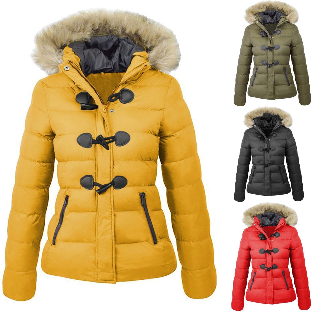 Dames LaylasJacket winterjas met elegante kraag, warm en modieus voor comfortabele winterdagen.