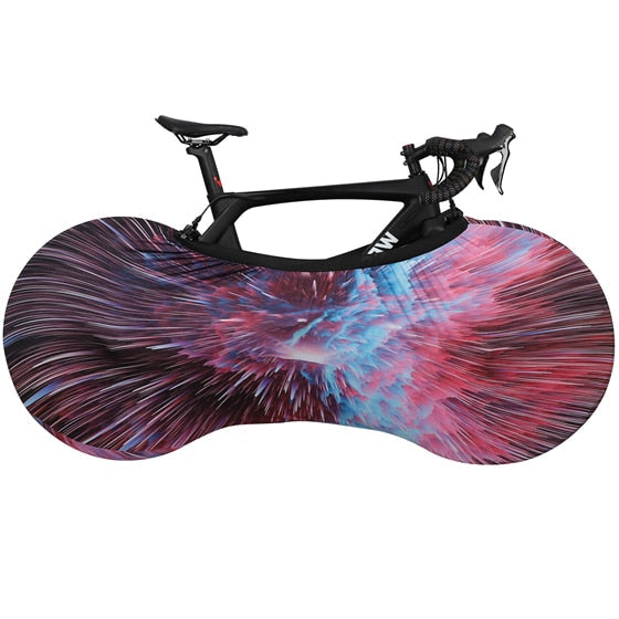 Elastische fiets hoes die perfect om mountainbike of racefiets past, biedt complete wielbescherming tegen beschadiging.