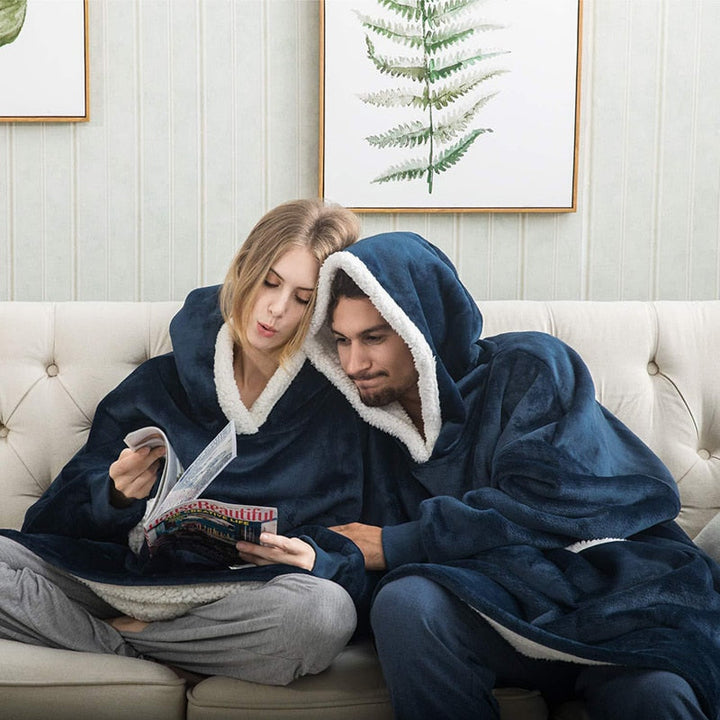 Comfortabele uniseks deken hoodie, ideaal cadeau voor ontspanning thuis.