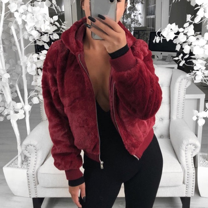 Zacht effen damesvest met capuchon, perfecte winterkleding, warm en modieus.