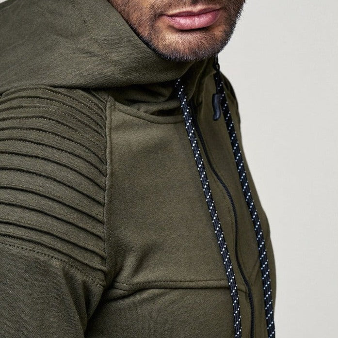Trendy heren trainingspak met comfortabele hoodie en joggingbroek, een complete casual set voor mannen.