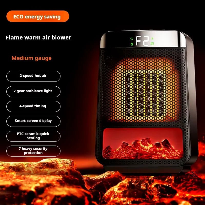 Compacte, staande elektrische kachel, ideaal voor energiezuinige en snelle verwarming thuis.