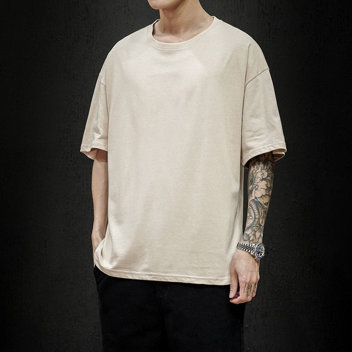 Wit heren oversized T-shirt, ultra-comfortabel katoen. Essentieel casual kledingstuk voor elke moderne man.