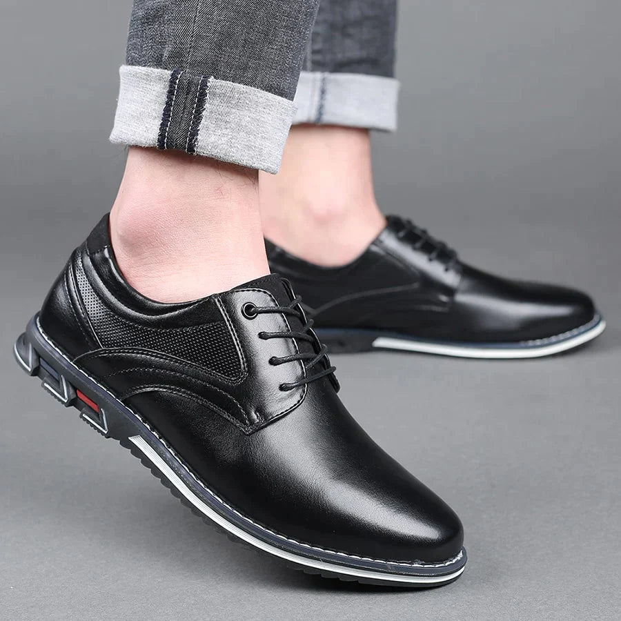 Elegante orthopedische leren comfortschoenen Finn voor heren, perfect als zakelijke of casual herenschoenen.