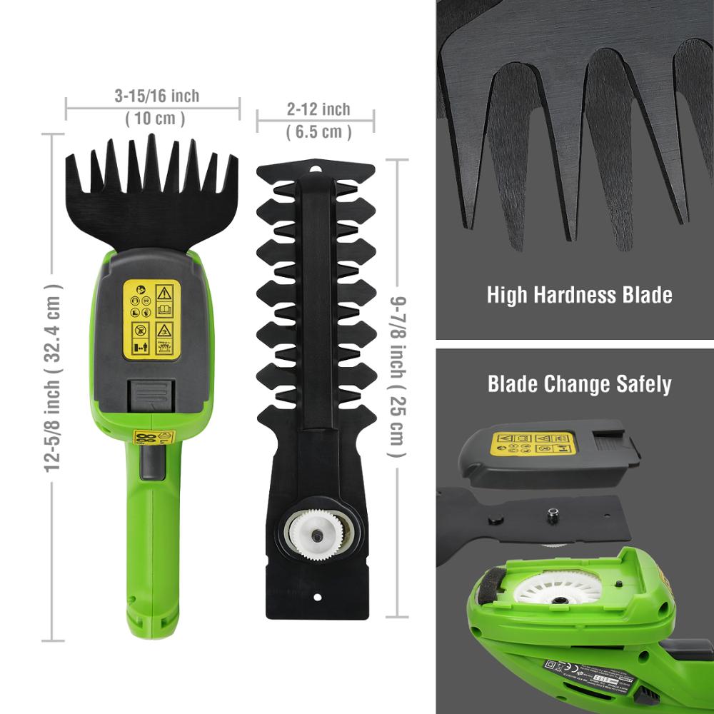 Compacte elektrische heggenschaar voor effectief tuinonderhoud, perfect voor het trimmen van hagen en struiken.