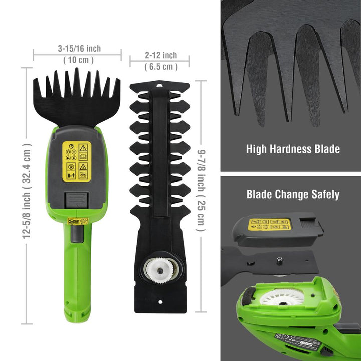 Compacte elektrische heggenschaar voor effectief tuinonderhoud, perfect voor het trimmen van hagen en struiken.