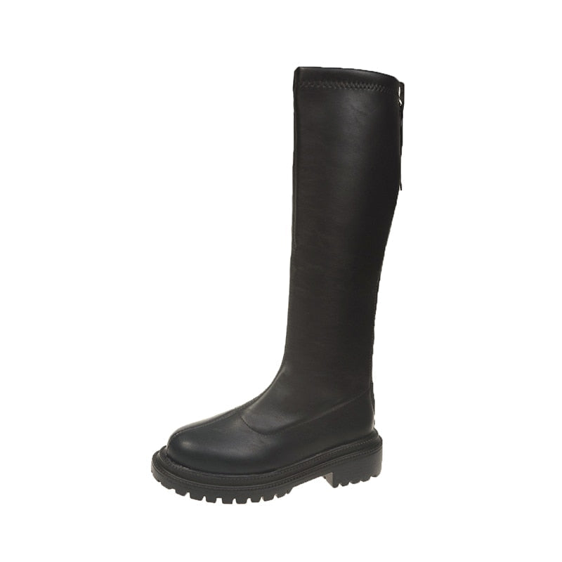 Stijlvolle dameslaarzen, kniehoog en elegant, perfect voor de winter. Comfortabel, warm en trendy.