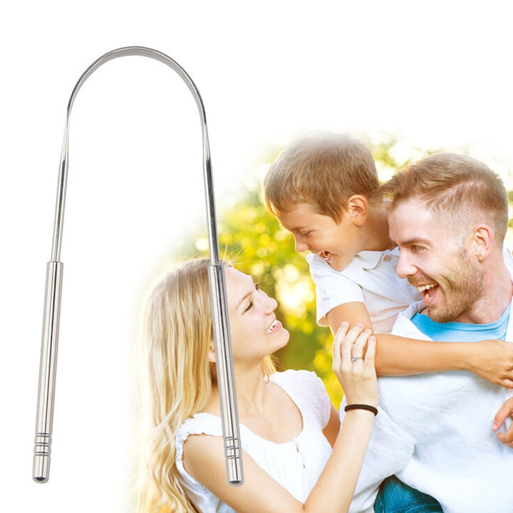 Hygiënische RVS tongschraper voor optimale mondverzorging. Voor een zuivere smaak en gezonde adem.