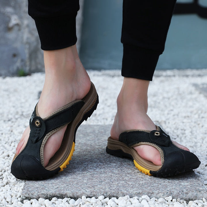 Duurzame heren instappers, sandalen perfect voor vakantie, strand en dagelijks comfort.
